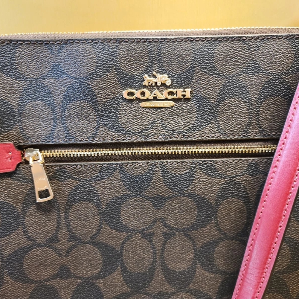 Coach Brown and Red Crossbody Bag - Picture 3 of 15
